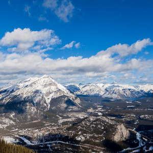 Banff town and surrounds from the top of the gondola