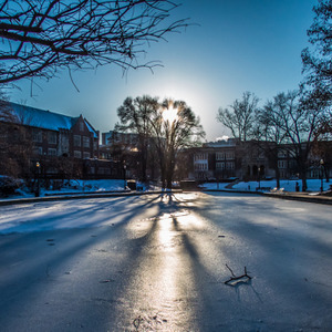 Mirror Lake in winter, OSU, Columbus Ohio